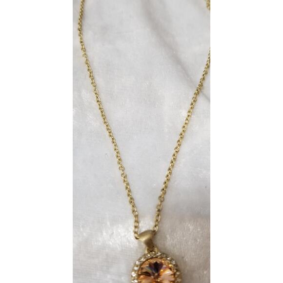 Lia Sophia peach fizz retired necklace 18" w/ 3" ext. 1.1575 - Picture 6 of 7